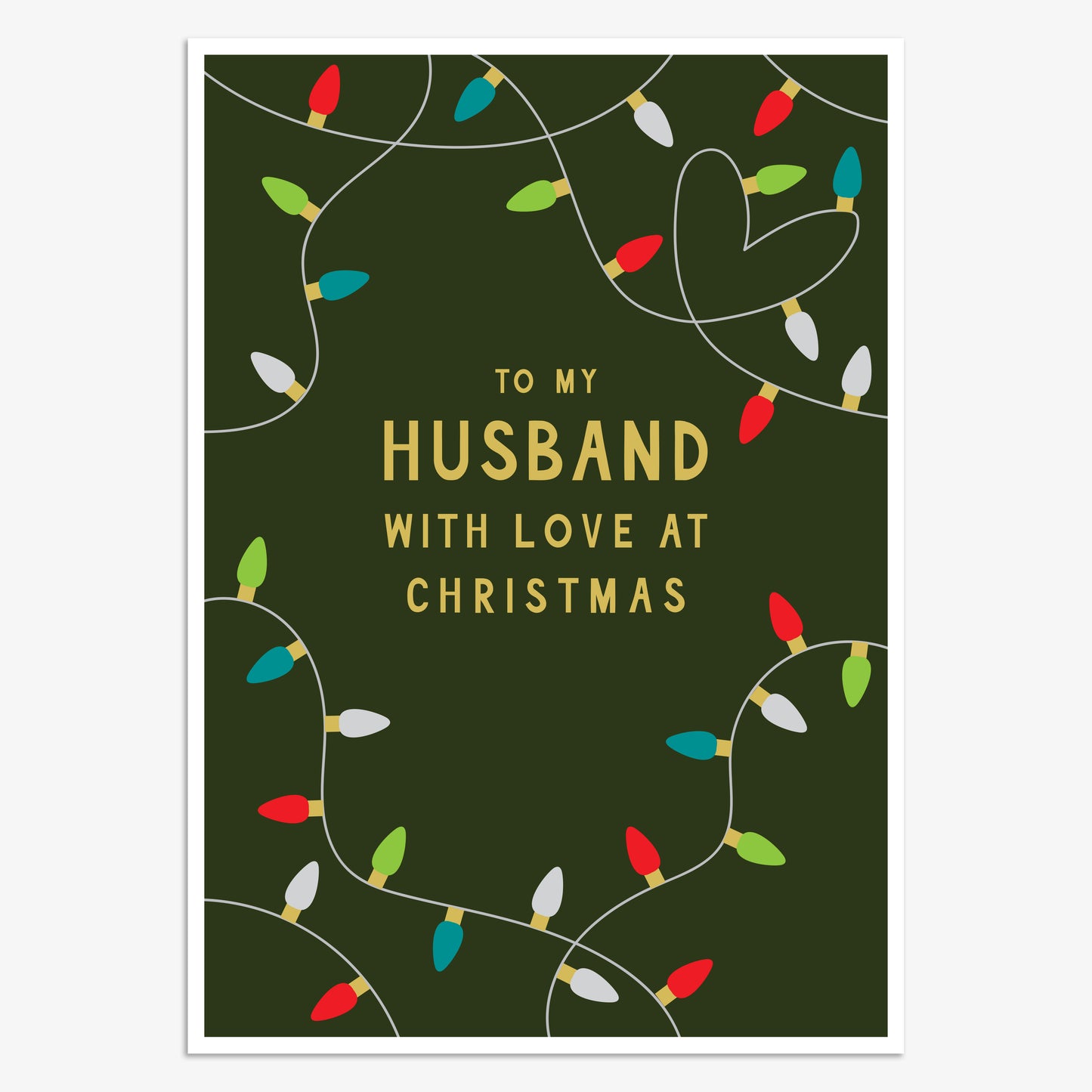 HJX005-Think of Me-To My Husband-Xmas Card-Holly Jolly