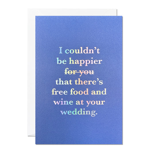 C168-Ricicle Cards-Free Food And Wine Wedding-Card-Whimsical