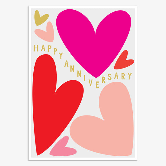 PV015-Think of Me-Happy Anniversary Hearts-Card-Pura Vida