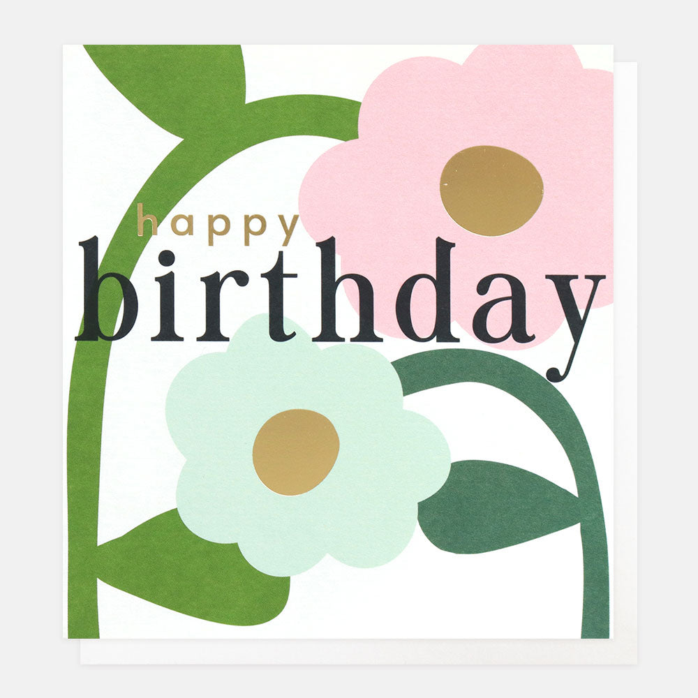 FWP005-Caroline G-Happy Birthday Bendy Daisies-Card-Flower Power