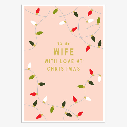 HJX004-Think of Me-To My Wife-Xmas Card-Holly Jolly