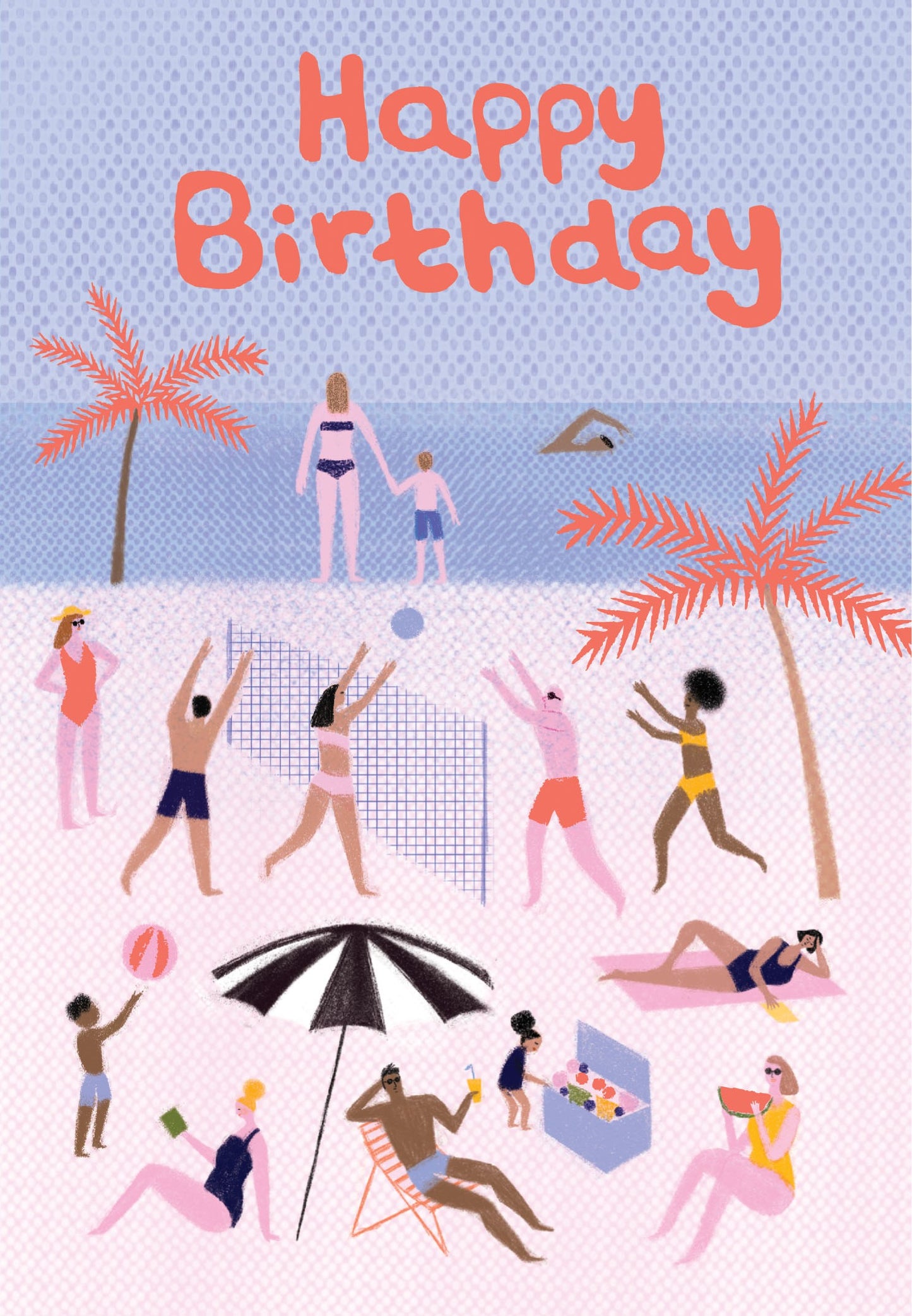 GCN441-Roger La B-Beach Party Petite Card-Card-Petite Birthday Fluoro