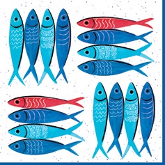 SARD-Easy Life-Sardines Party-Napkin-20pk 3ply 33 cm