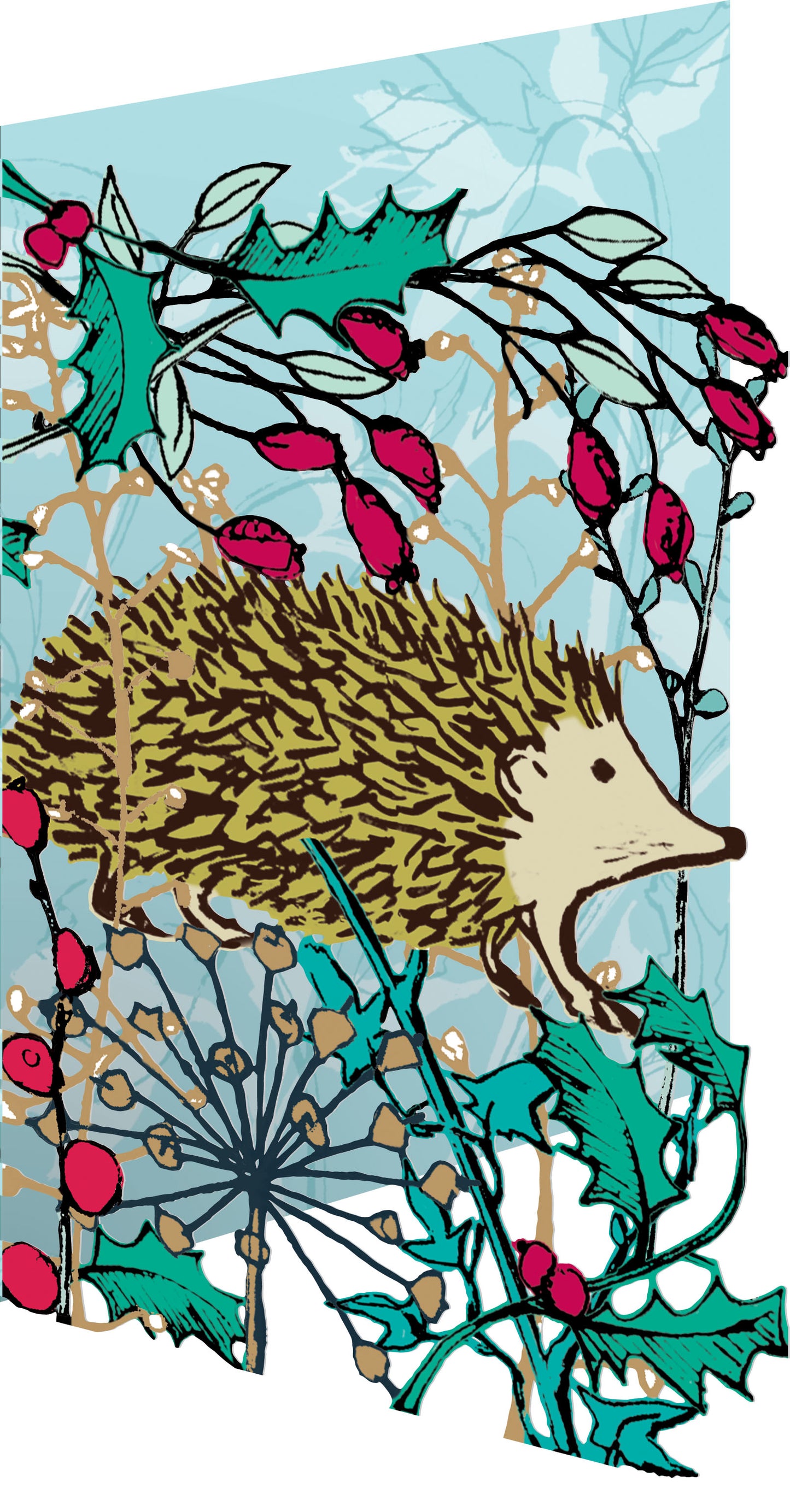 GCX1049-Roger La B-Winter'S Tale Hedgehog-Laser-Xmas Card-