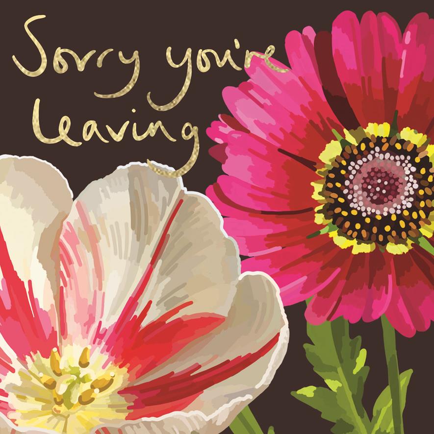 BG080-Sarah Kelleher-Sorry Youre Leaving-Card-Botanical Golds