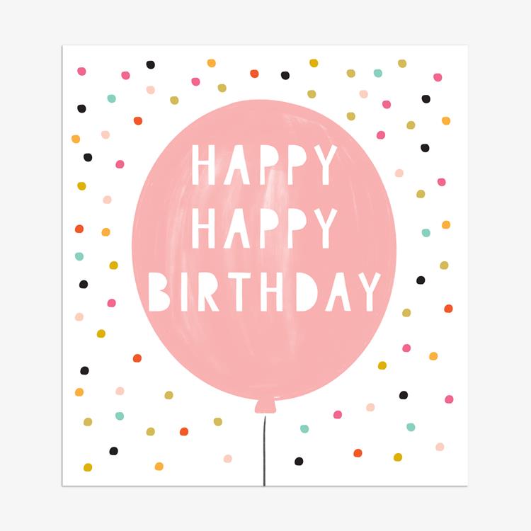 ZST060 Think of Me Card HAPPY HAPPY BIRTHDAY BALLOON