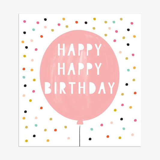 ZST060 Think of Me Card HAPPY HAPPY BIRTHDAY BALLOON