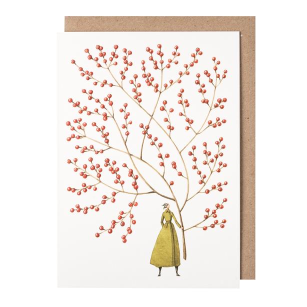 GC036-Laura Stoddart-Red Berries-Greeting Cards-Card