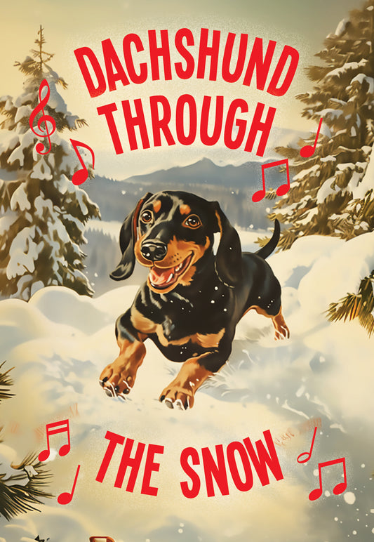 XKMK2302-Kiss Me Kwik-Dashhound-Xmas Card-