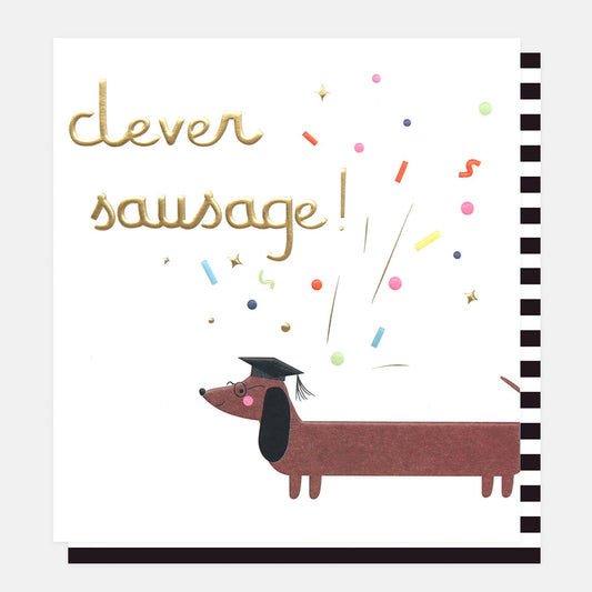 CLR016-Caroline G-Clever Sausage Graduation-Card-Colour Coded