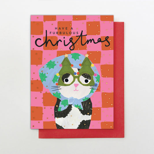 HC015-Stop The Clock-Card- Furbulous Christmas Cat-Xmas Card-Happy Christmas