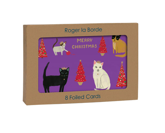 NSX834-Roger La B-Pretty Paws-8 Kraft Pack-Xmas Card Pack