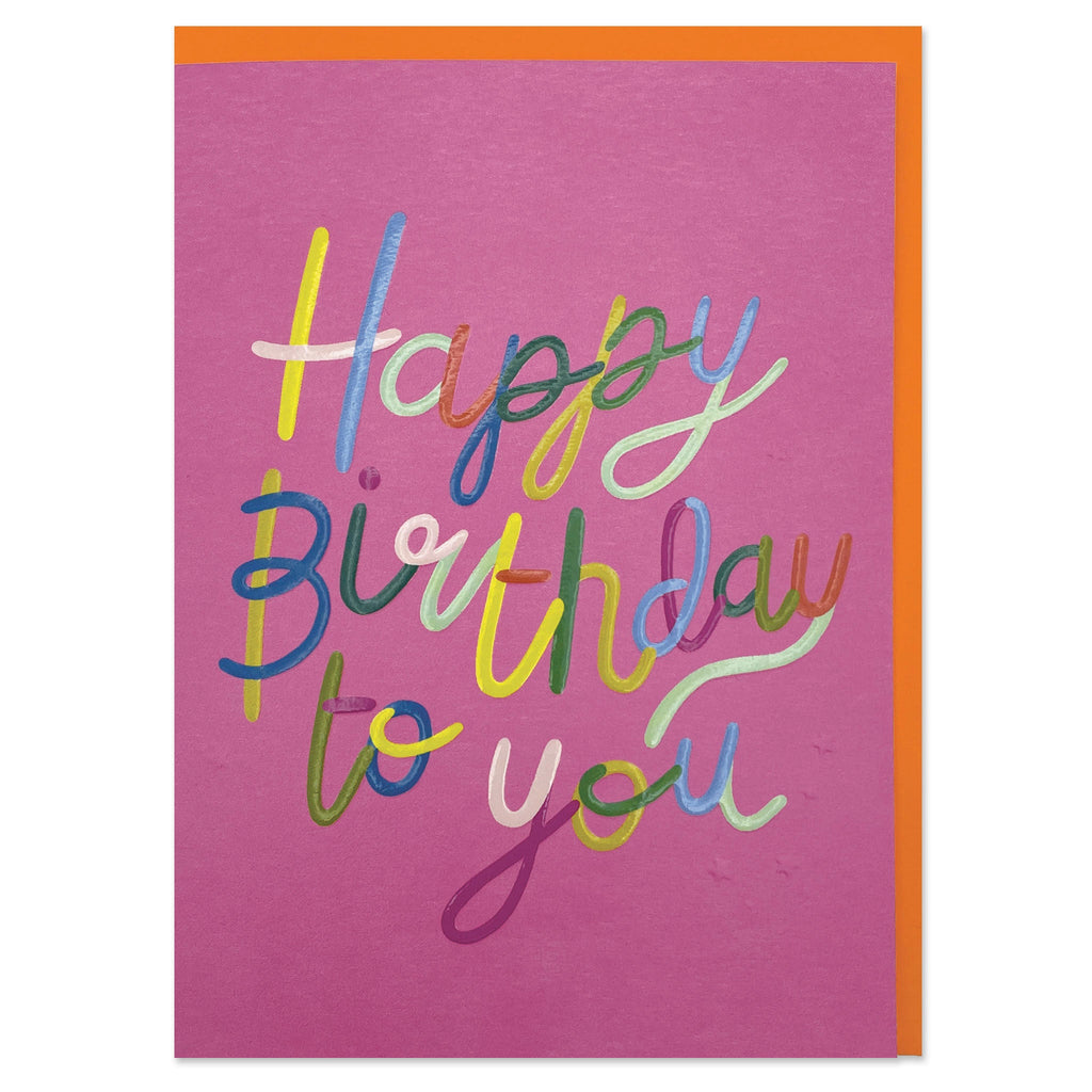 HPS006-Raspberry Blossom-Happy Birthday To You Colourful Type-Card-Happiness