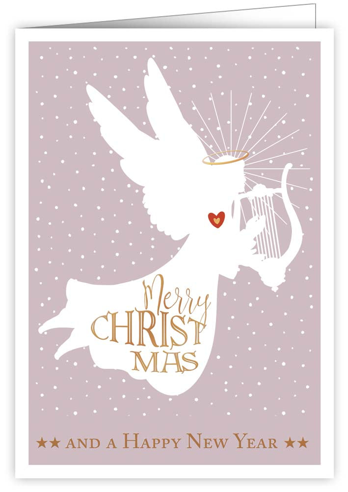 2737-Quire-Angel With Harp-Xmas Card-Reverso