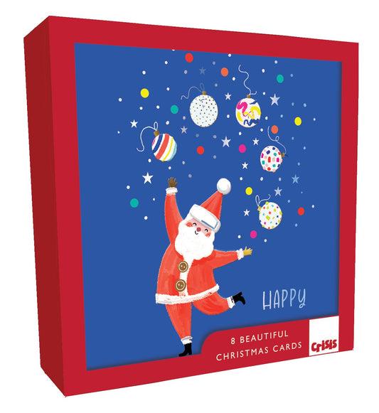 XCR043-Second Nature-Happy Christmas 8Pck Single Design-Xmas Card Pack-Crisis Boxed Cards