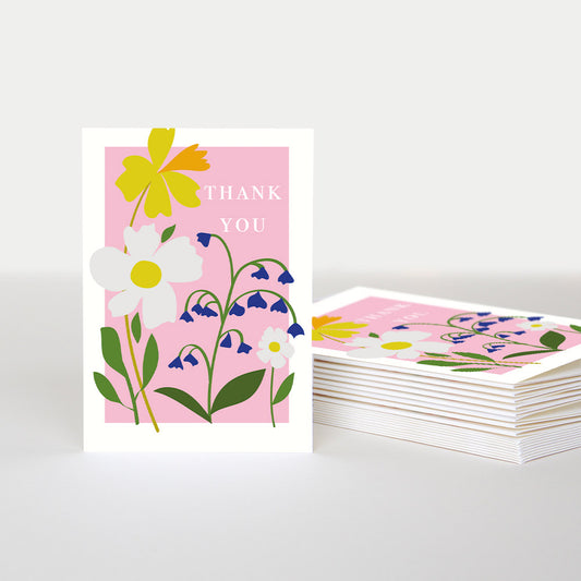 PQE261-Caroline G-Thank You Floral-Card-Notecards