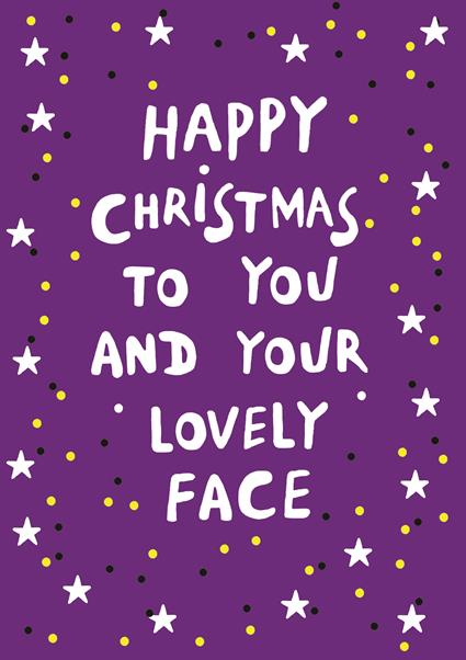 EBX002-Earlybird-Happy Christmas Lovely Face-Xmas Card-Super Fab