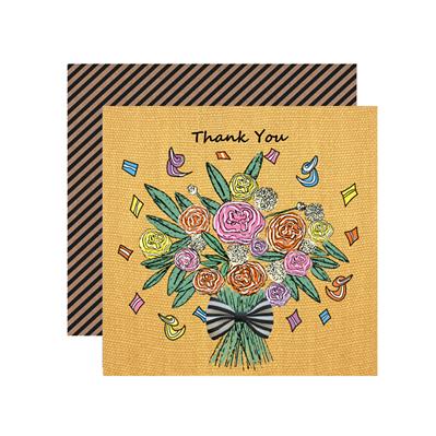 KM010-Apple & Clover-Thank You Flowers-Card-Keen As Mustard