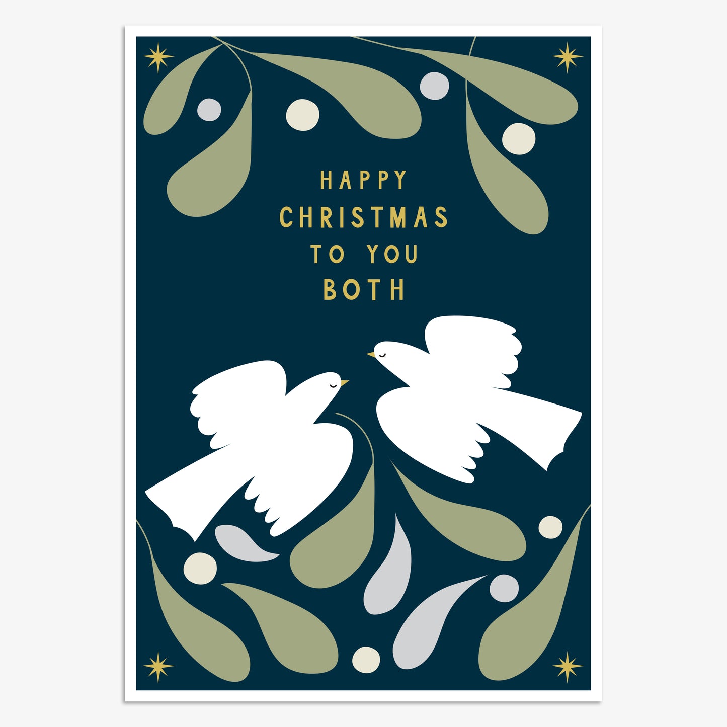 HJX008-Think of Me-To You Both-Xmas Card-Holly Jolly