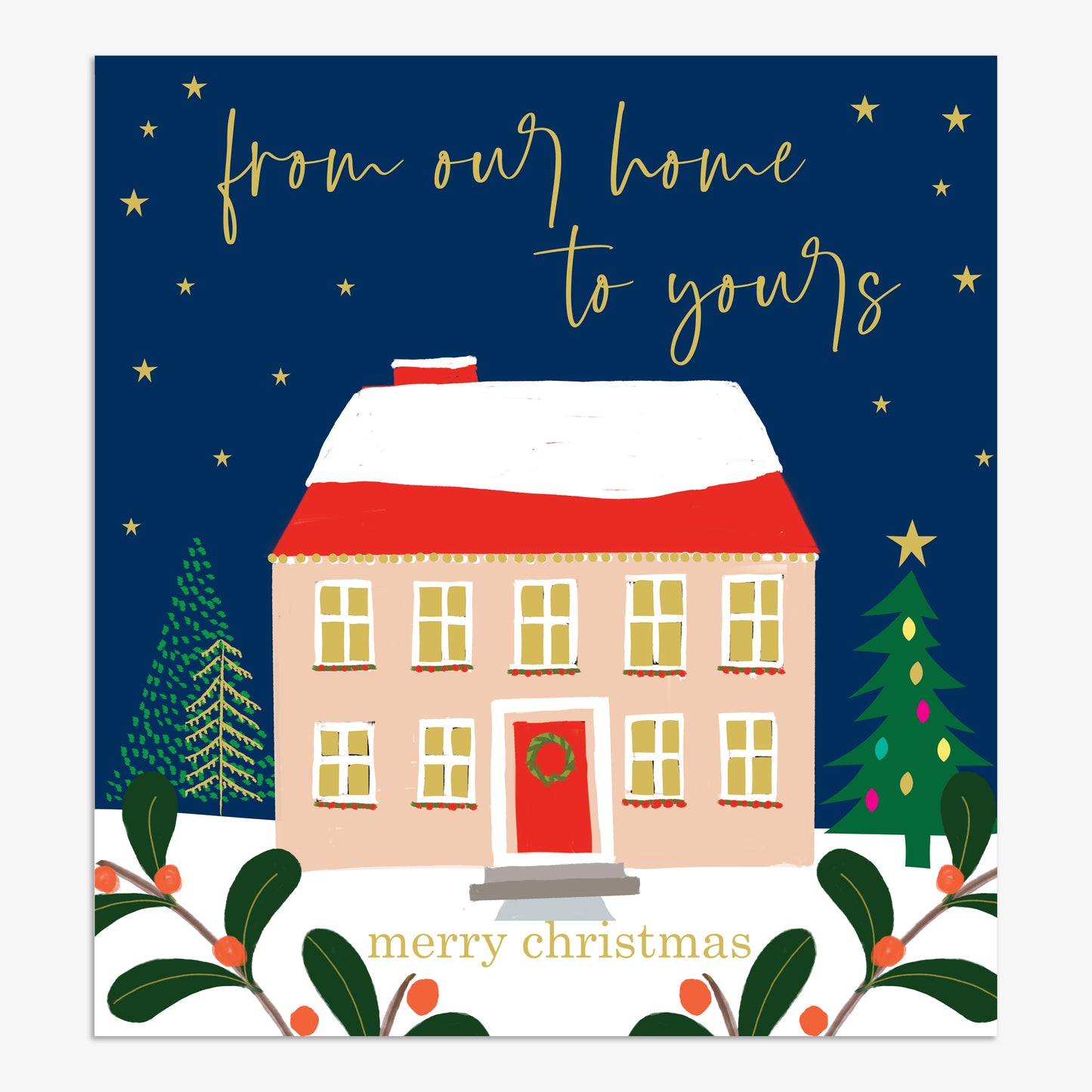 EVX033-Think of Me-From Our Home To Yours-Xmas Card-Evergreen