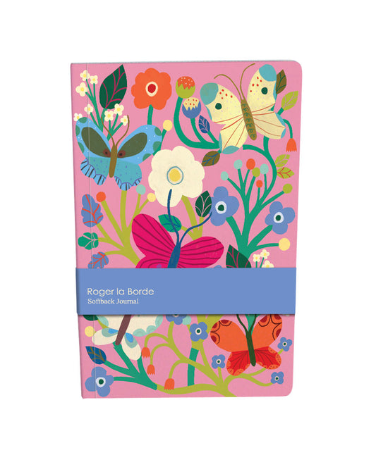 AMB028-Roger La B-Butterfly Garden A5 Softback Journal-Notebook-Butterfly Garden