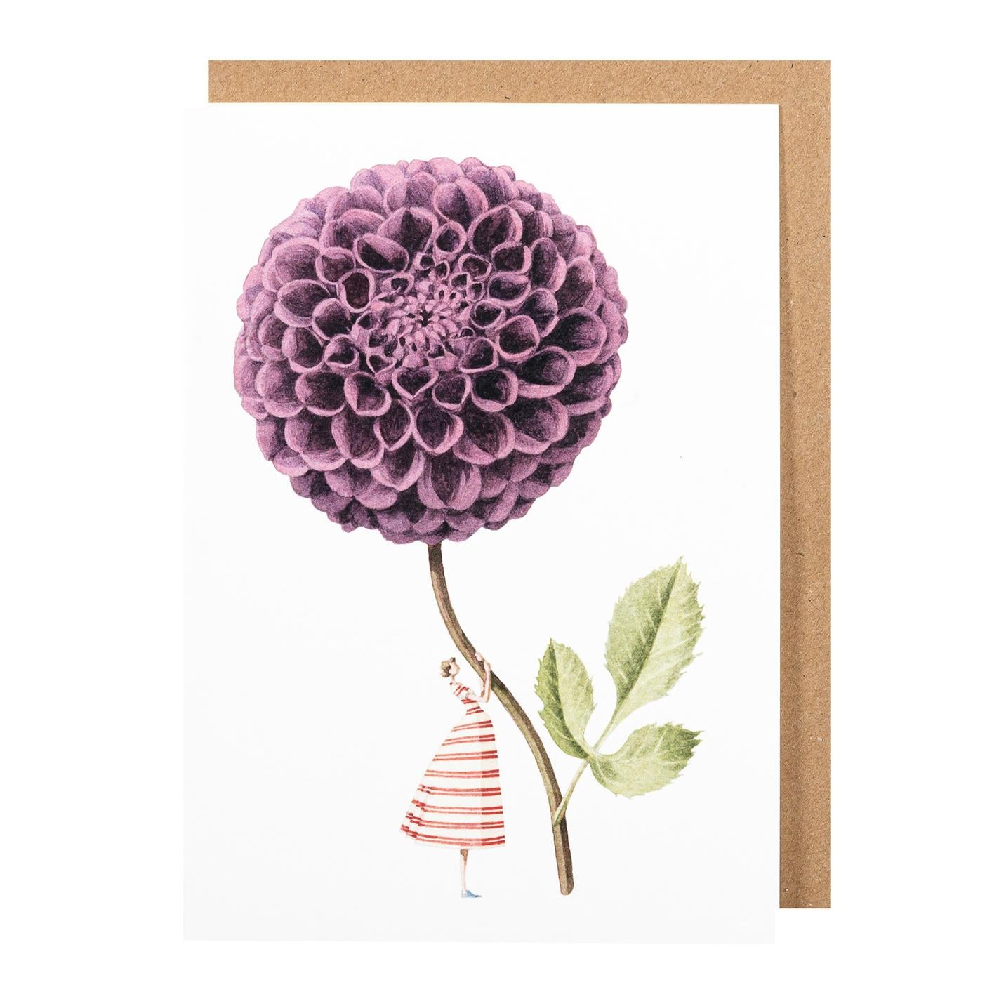 GC045-Laura Stoddart-Dahlia Purple-Greeting Cards-Card