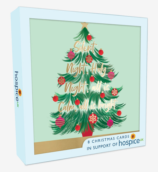 XSA019-Second Nature-Merry Christmas 8Pk Single Design-Xmas Card Pack-Hospice Uk