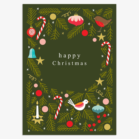 CPX141-Think of Me-Happy Christmas 8Pck-Xmas Card Pack-Christmas Packs