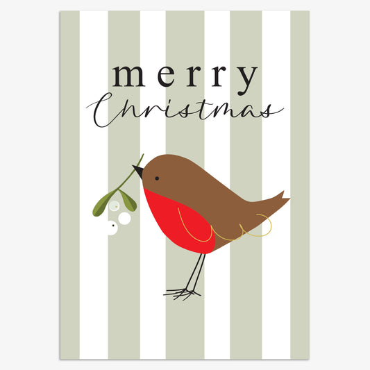 CPX144-Think of Me-Merry Christmas Robin 8Pck-Xmas Card Pack-Christmas Packs