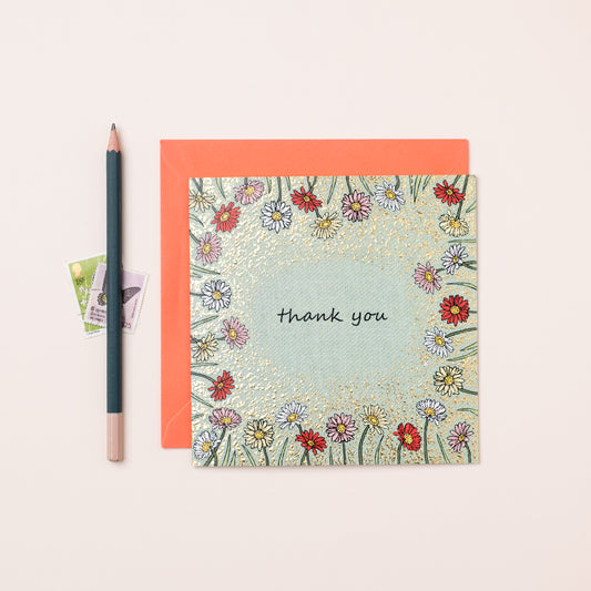 FA052-Apple & Clover-Thank You Daisies-Card-Botanicals