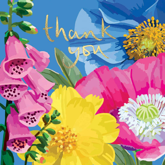 SF025-Sarah Kelleher-Thank You Blue-Card-Summer Florals