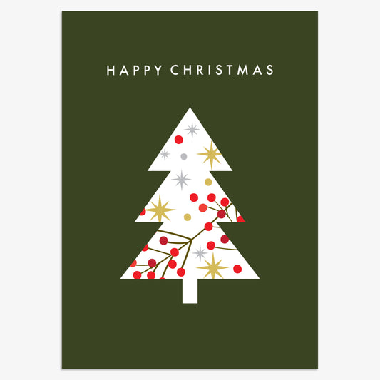 CPX124-Think of Me-Happy Christmas Tree 8Pck-Xmas Card Pack-Christmas Packs