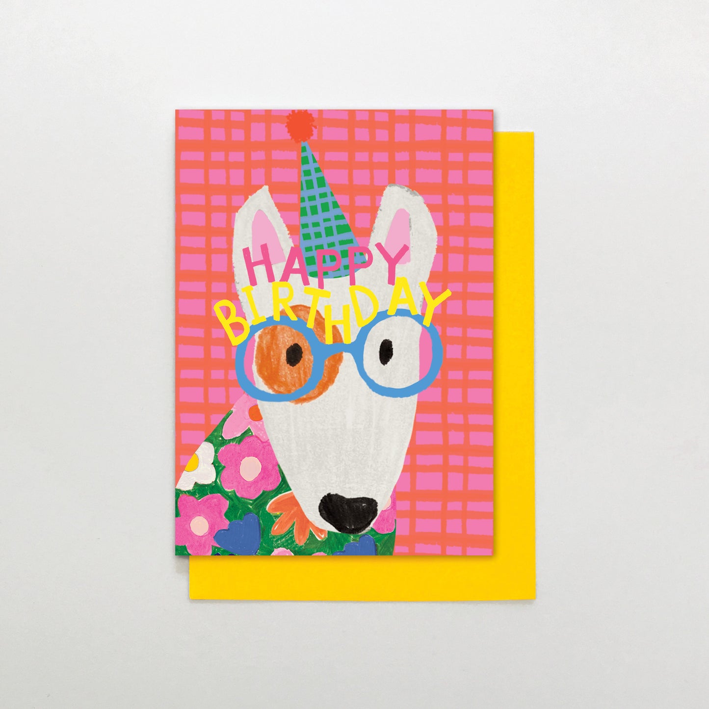 LE004-Stop The Clock-Card- Dog With Birthday Glasses-Card-Pink Lemon