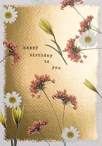 ERE03K-Meraki-Birthday Daisy And Pink Meadow-Card-Pressed Flowers