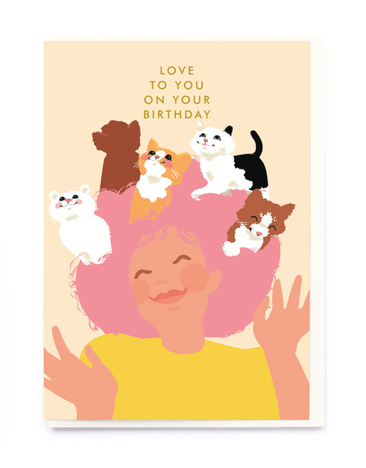 CS010-Noi-Cat Hair Girl-Card-Birthdays