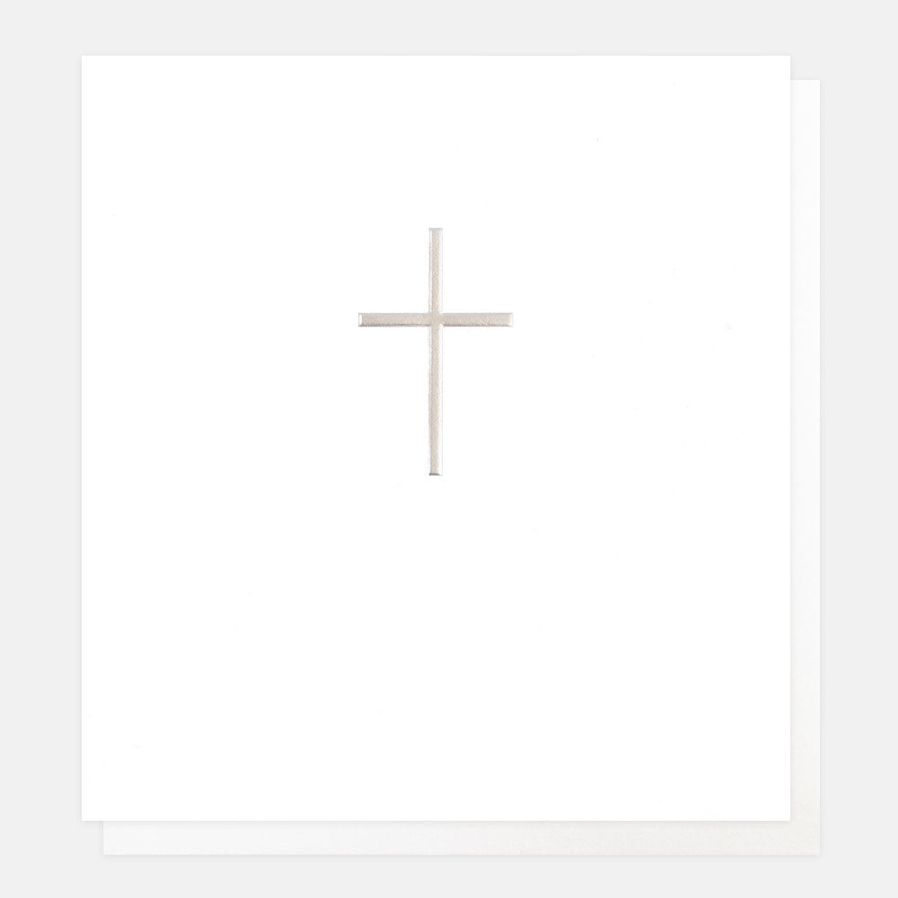 BAB011-Caroline G-Silver Cross-Card-Baby