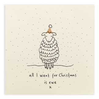 (167)PSC-CEW-Ruth Jackson-Christmas Ewe-Xmas Card-Pencil Shavings
