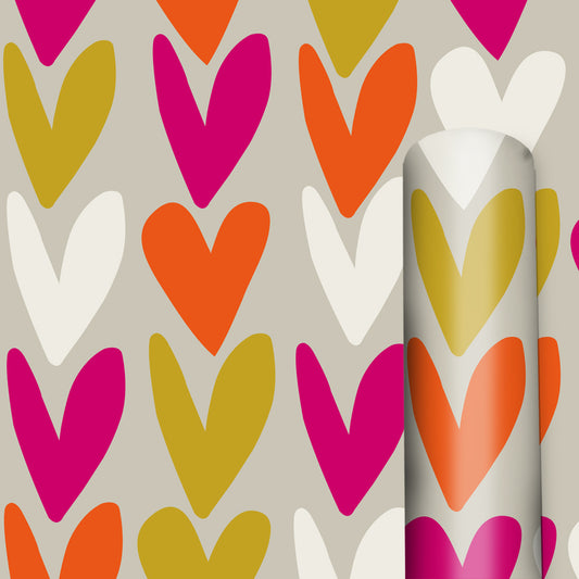 RWE007 Caroline G Wrap Colourful Hearts Roll Wrap