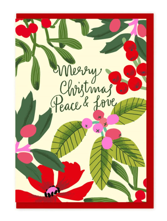 BP002-Noi-Merry Christmas Peace And Love-Xmas Card-Christmas Cards