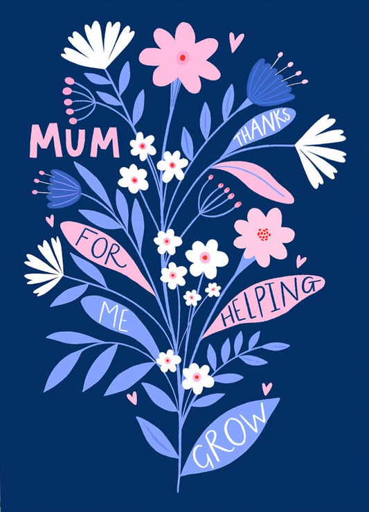 RC354-Rumble Cards-Mum Thanks For Helping Me Grow-Card-