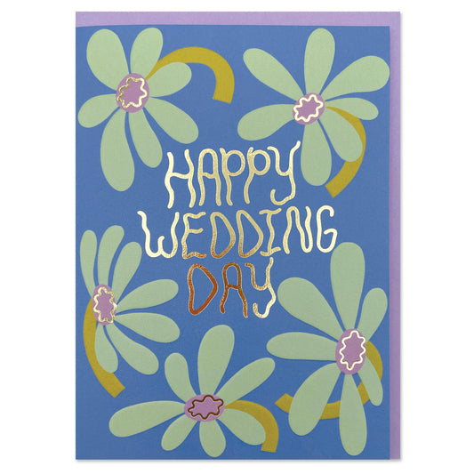 NUR012-Raspberry Blossom-Happy Wedding Day-Card-Nurture