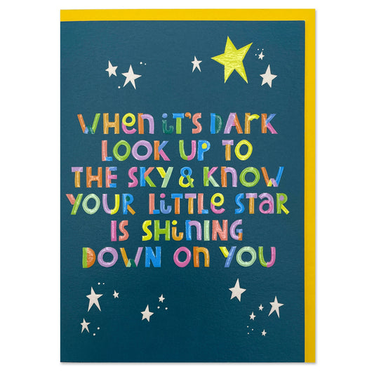 SUN002-Raspberry Blossom-When It'S Dark Look Up To The Sky & Know Your Little Star Is Shining Down On You-Card-Sunshine