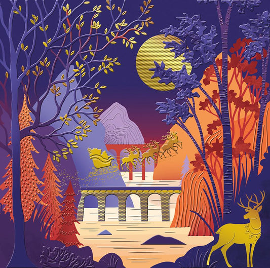 9695400106-Editions du Desastre-Moonlight Reindeer-Xmas Card-Lumiere D'Hiver