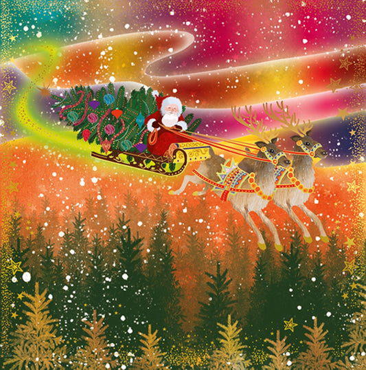 9653500112-Editor Groupe-Flying Sleigh-Xmas Card-Sno
