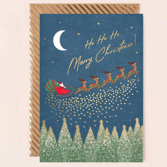RE132-Apple & Clover-Ho Ho Ho Merry Christmas!-Xmas Card-Reflections