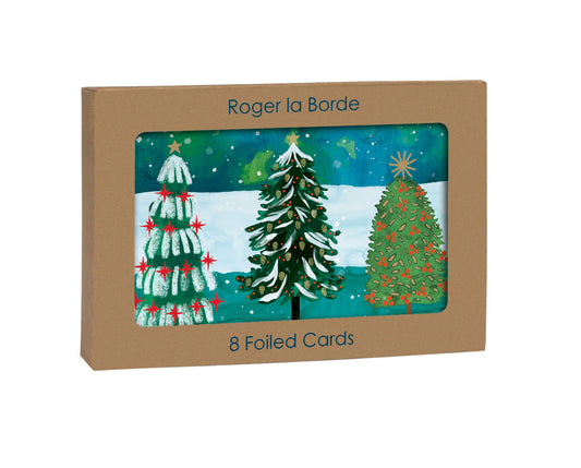 NSX832-Roger La B-Wild Winter Forest-8 Kraft Pack-Xmas Card Pack-