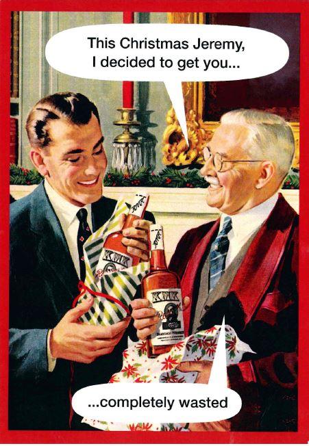 XKMK1703 WASTED Kiss Me Kwik Card Xmas