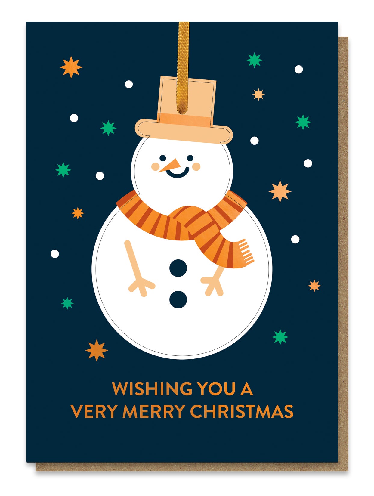 BAUB020-Stormy Knight-Smiley Snowman Pop Out Bauble Card-Xmas Card-Christmas Bauble