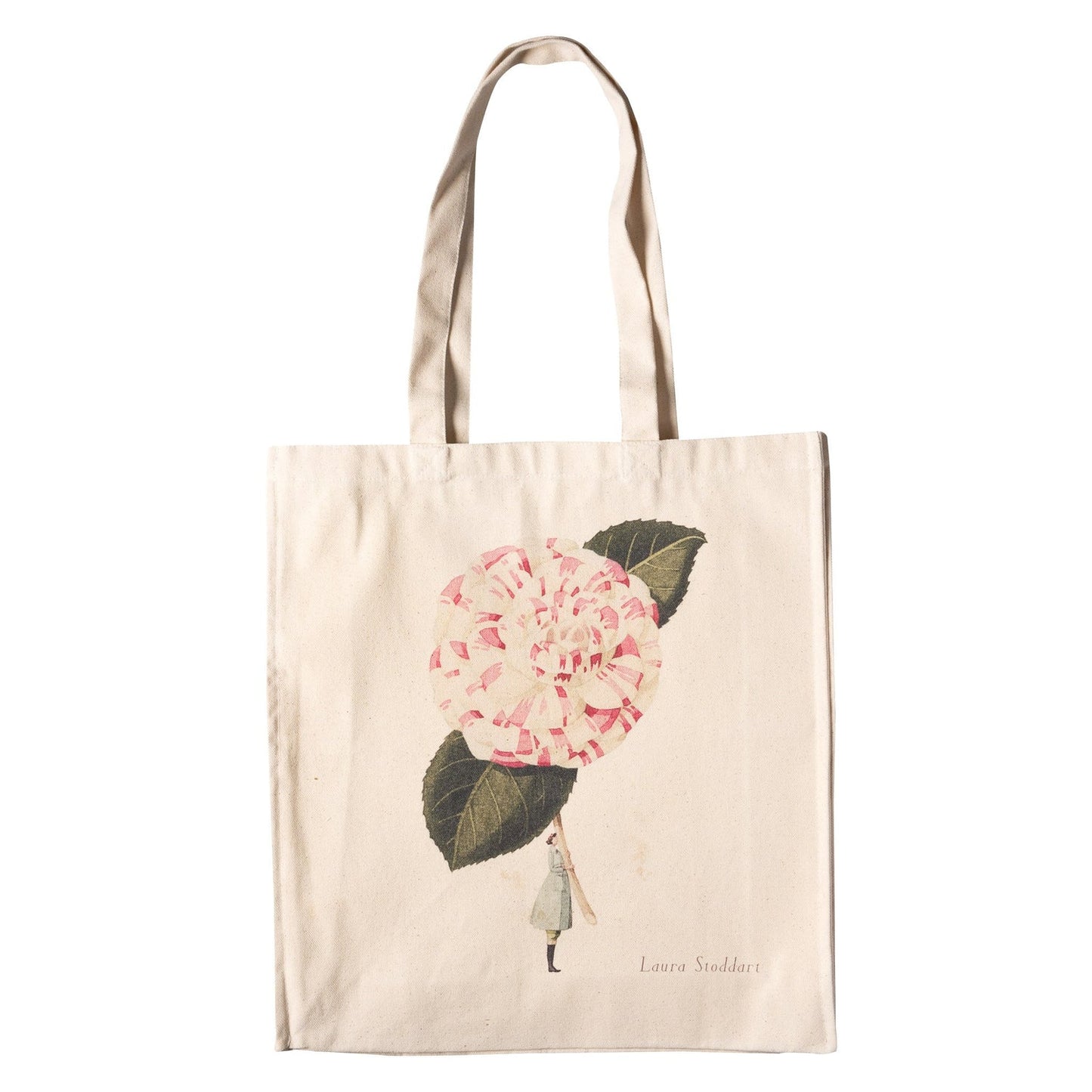 IB009C-Laura Stoddart-Camellia-In Bloom-Heavyweight Cotton Bag 39x42.5 cm