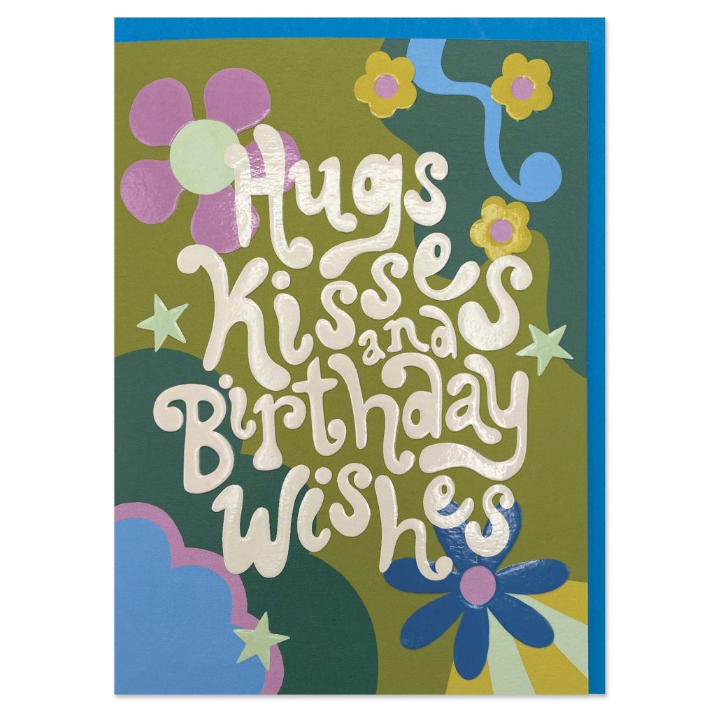 BIG001-Raspberry Blossom-Hugs Kisses And Birthday Wishes-Card-Big Love